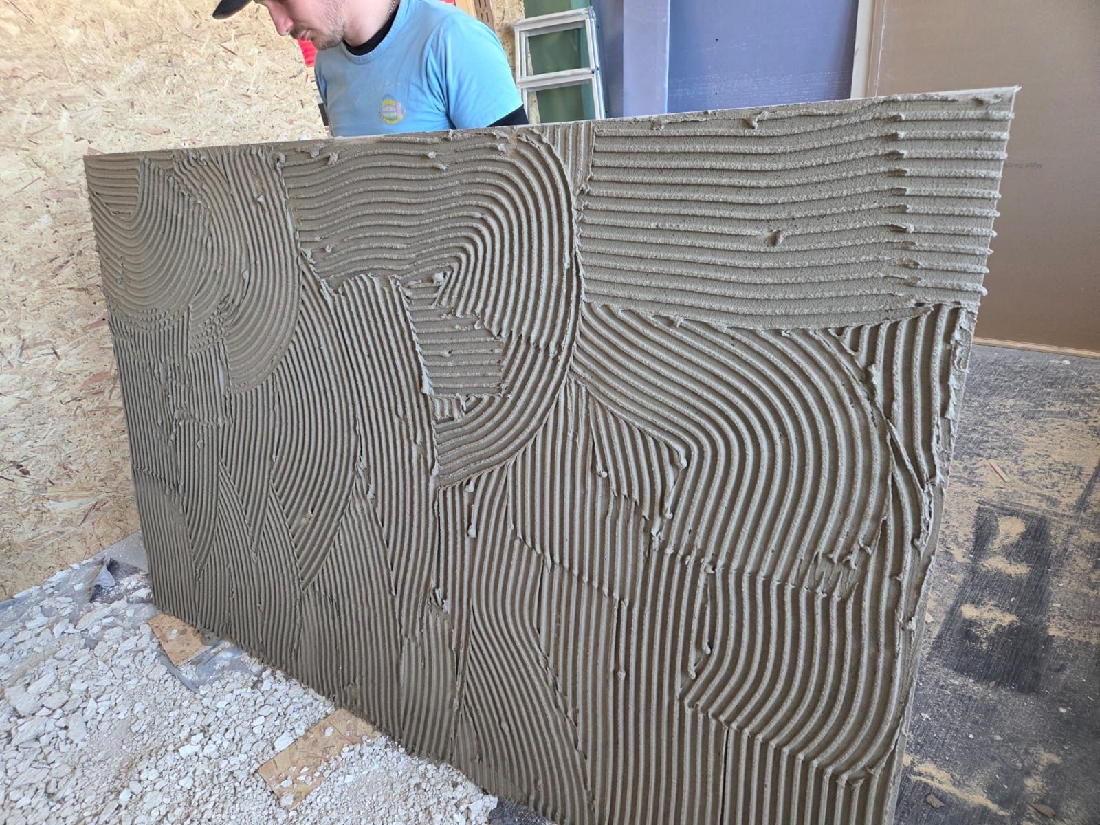 Frisch verputzte Wandfläche